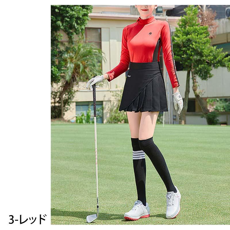 ゴルフウェア レディース ゴルフ 変形モックネック ポロシャツ