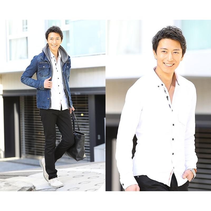 ビジカジ シャツ サマーシャツ メンズ 長袖 秋物 夏服 白シャツ 夏用