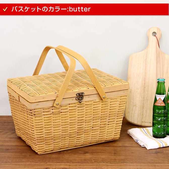 ウッドチップ製 ランチボックスバスケット Lサイズ ピクニック