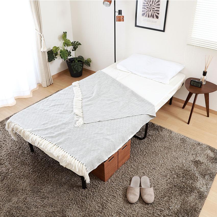 工具不要 折りたたみパイプベッド 送料無料 2color パイプベッド