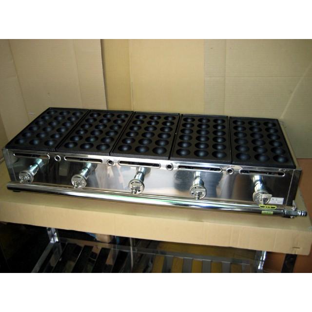 業務用 たこ焼き器 5丁掛 [18穴x5連] (プロパンガス用) : MDS01