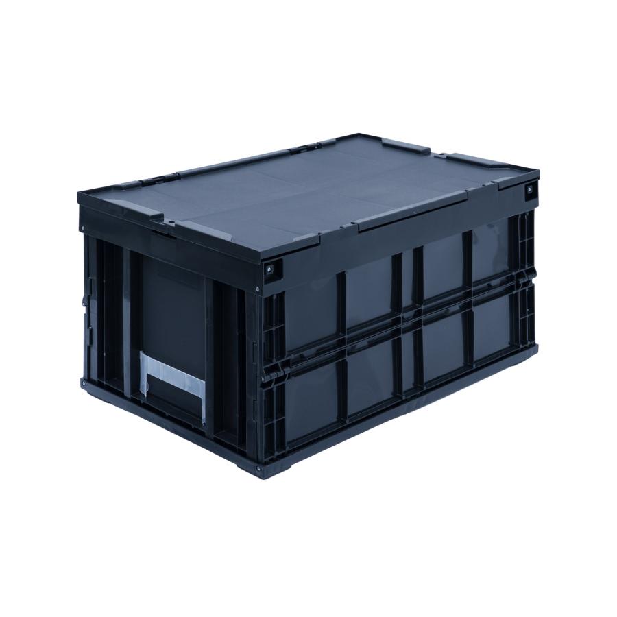 松本産業 折りたたみコンテナ フタ付き 75L ブラック ( F75BL ) カード