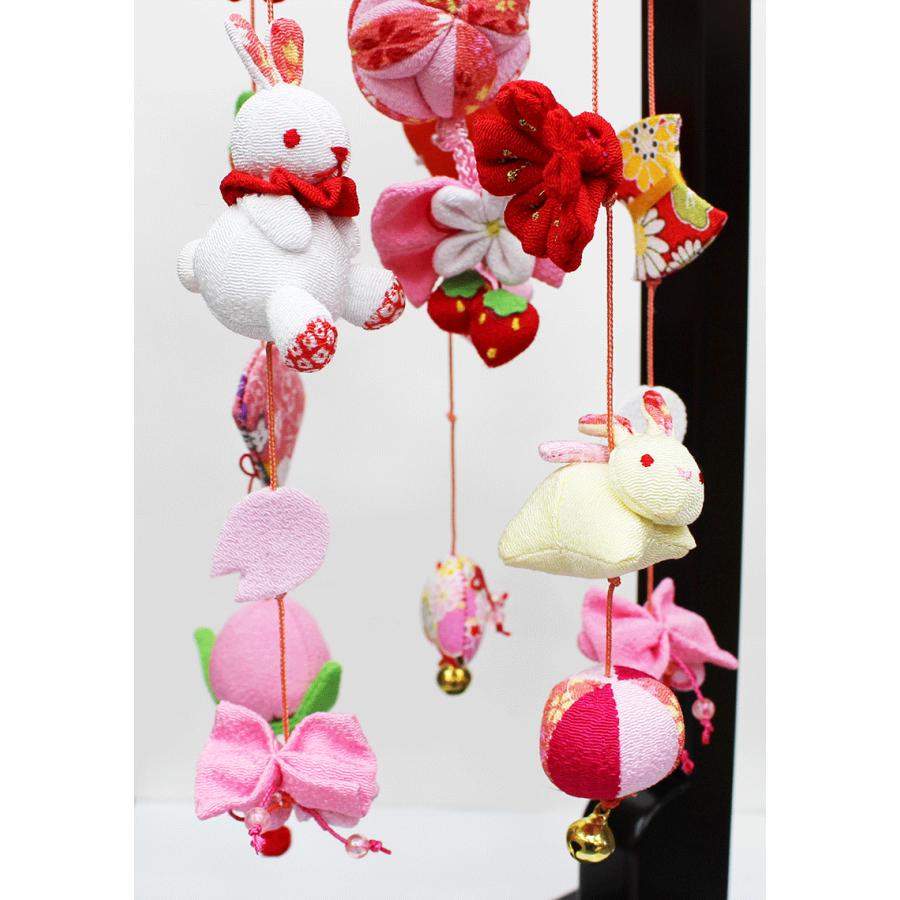 つるし雛 つるし飾り 吊るし雛 吊るし飾り 桜うさぎ 小 飾り台付 まり