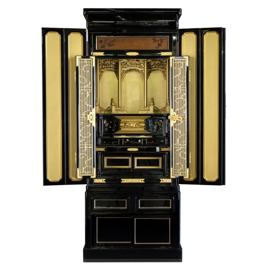 金仏壇 直置型 15号 YA100167 金箔製 松材 高さ125.5cm×幅49.0cm×奥行