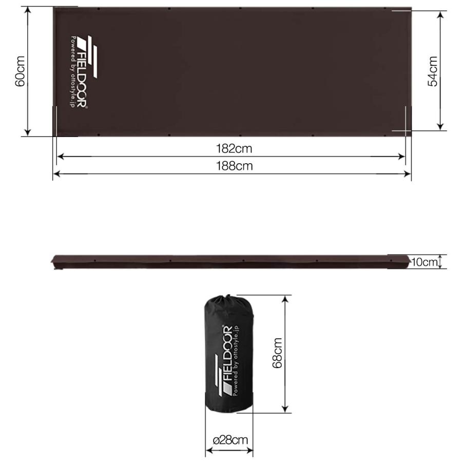 FIELDOOR（フィールドア） 車中泊マット キャンプマット 厚さ 10cm S