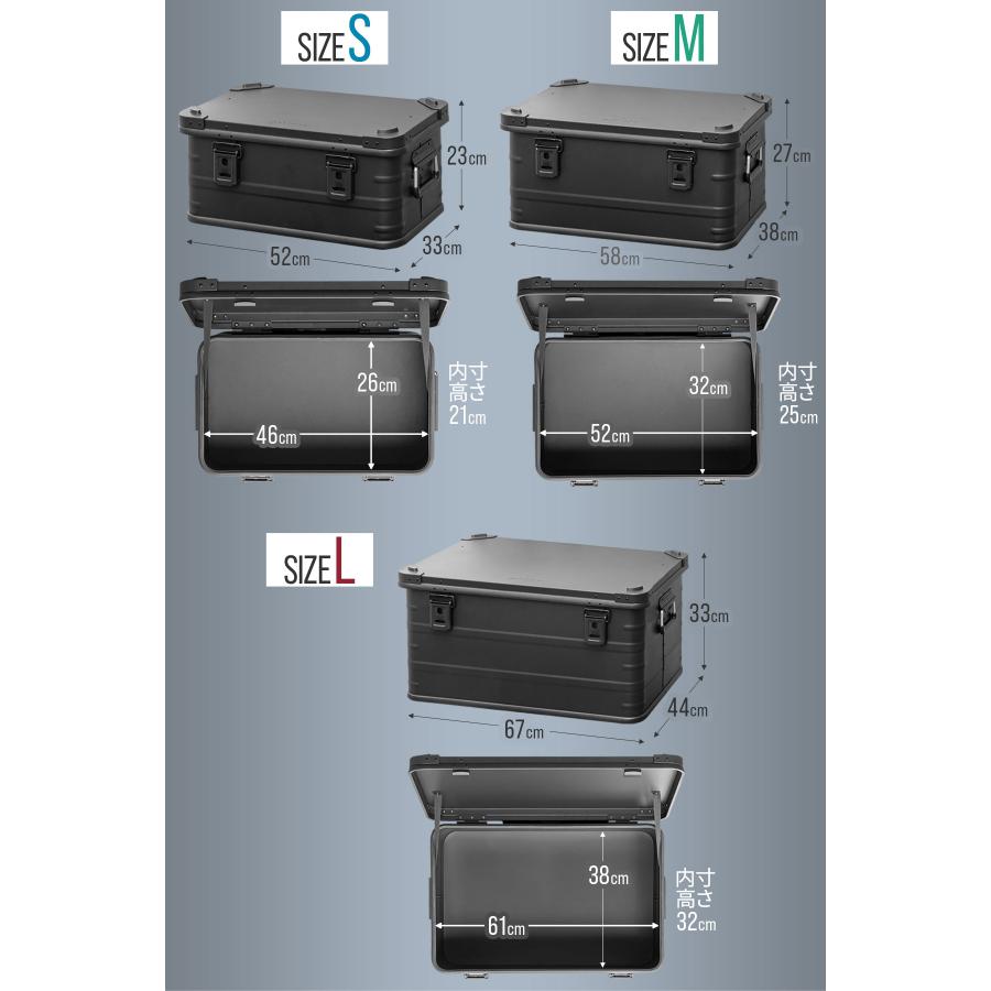 FIELDOOR（フィールドア） アルミ コンテナボックス 蓋付き マット