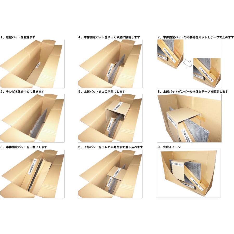 □43-32インチ薄型テレビ梱包用ダンボールセット (外：1000X315X680