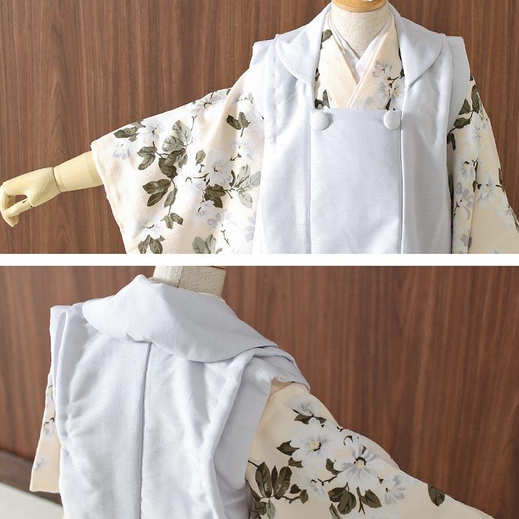 七五三 被布セット 3歳 ペールオレンジ 被布 ラベンダー 三つ身着物