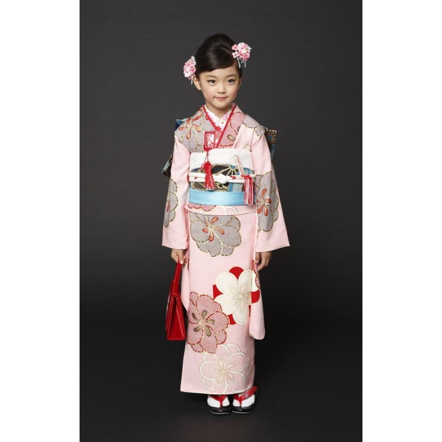 七五三 着物 7歳 フルセット 7才用 「紅一点」 女児着物セット 正絹