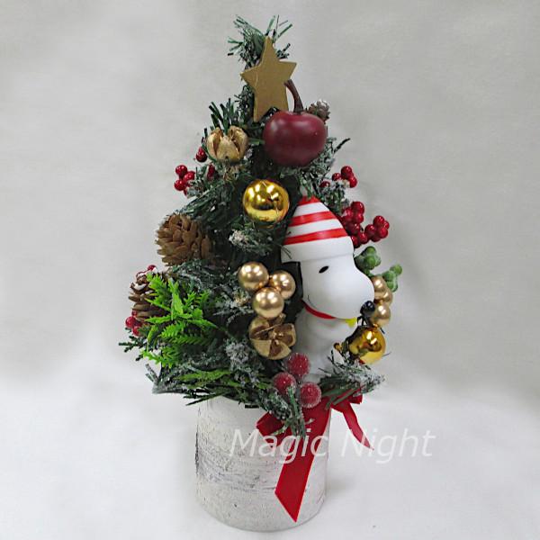 スヌーピー ツリー レッドリボン 24cm SNOOPY クリスマスツリー ミニ
