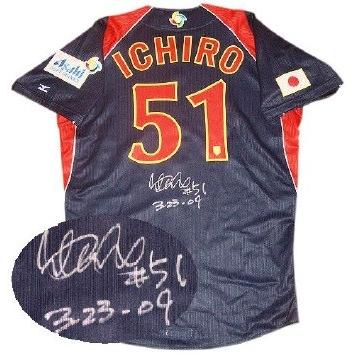 イチロー 直筆サイン 優勝日付書込 2009年 WBC公式紺ジャージー