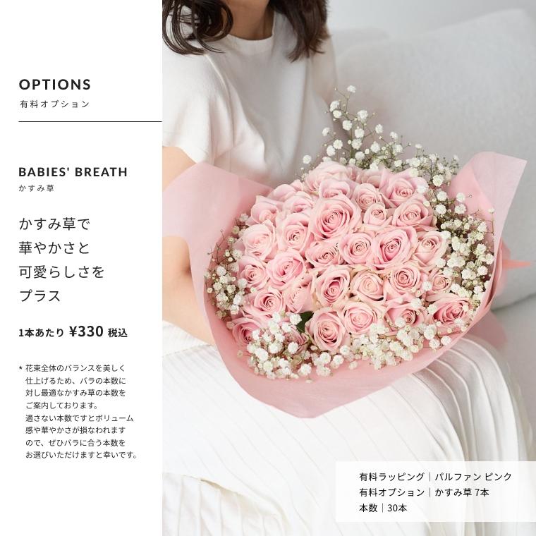 バラの花束 【ピンク】 年齢の数で贈れる 誕生日や記念日のギフトに