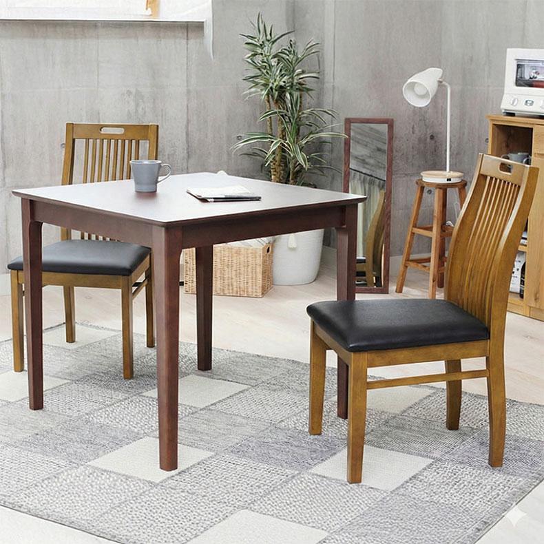 マナベインテリアハーツ ダイニングチェア 2脚セット 完成品 背もたれ