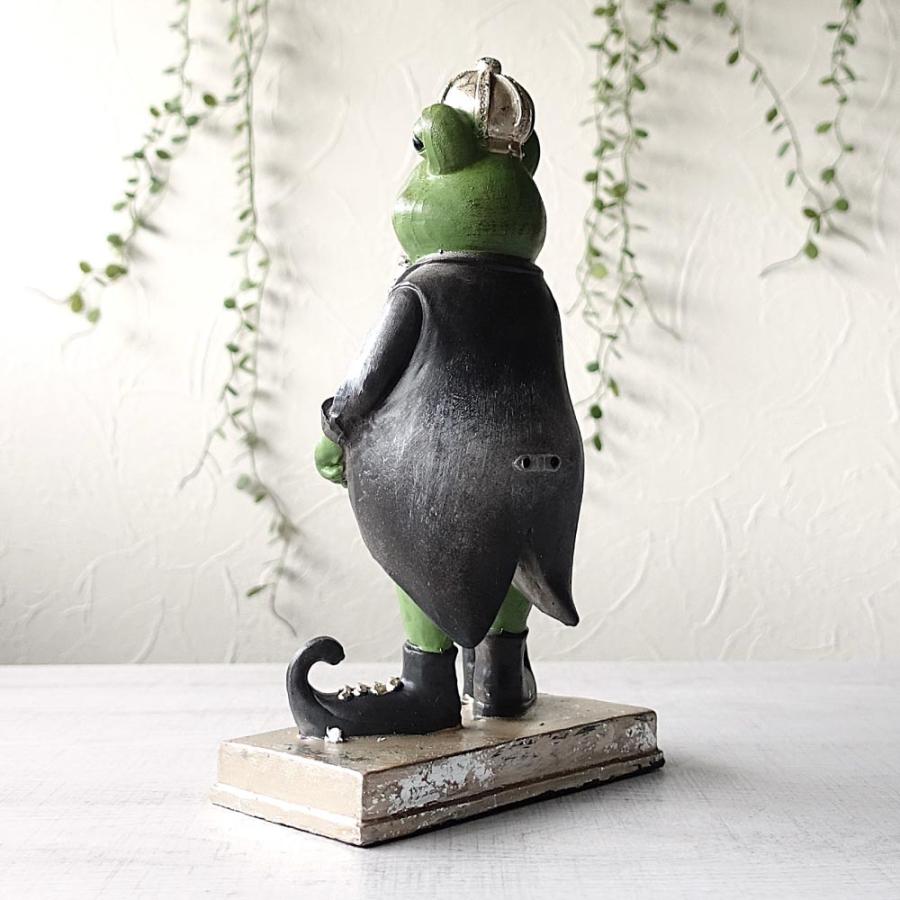 ジェントルマン 王様カエル 置物 オブジェ 蛙 かえる クラウン 王冠