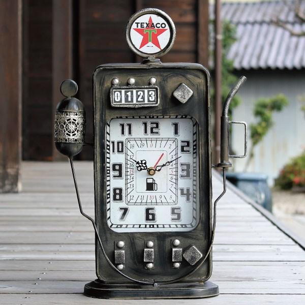 ビンテージ インテリア ガソリンスタンド 時計 置き時計 インテリア