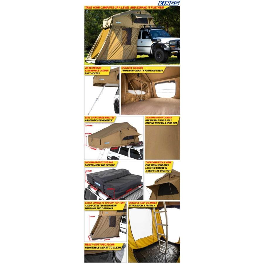 アドベンチャーキングス ルーフトップテント 4人用アネックス付