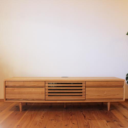 テレビ台 テレビボード 150cm 無垢 ローボード 丸脚付き タモ材 高級