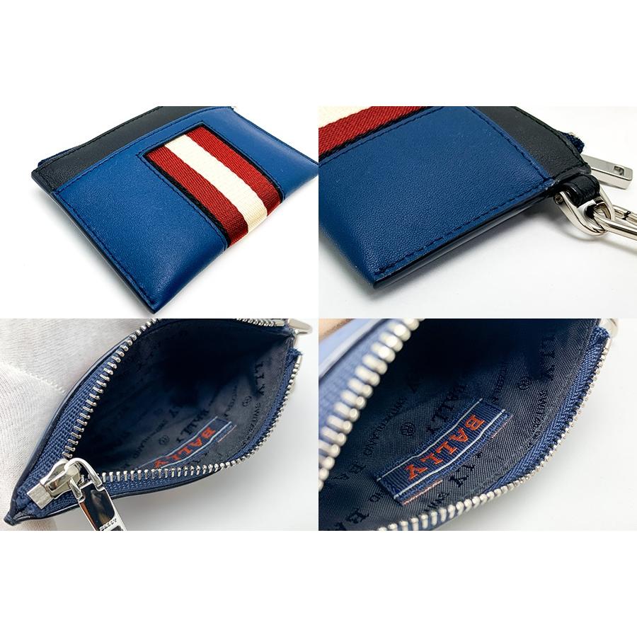 BALLY バリー ブルー系 ネイビー キーリング付き コインケース BON.MM