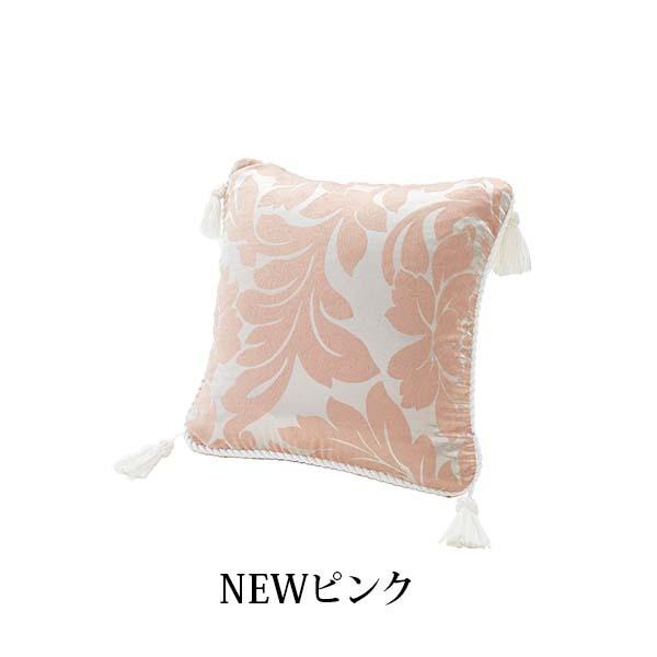 クッションカバー 花柄 45cm おしゃれ かわいい 刺繍 レース ブルー