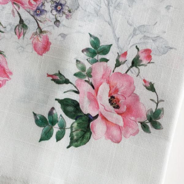 テーブルクロス 撥水加工 ローズ柄 130×190cm 長方形 花柄 薔薇柄