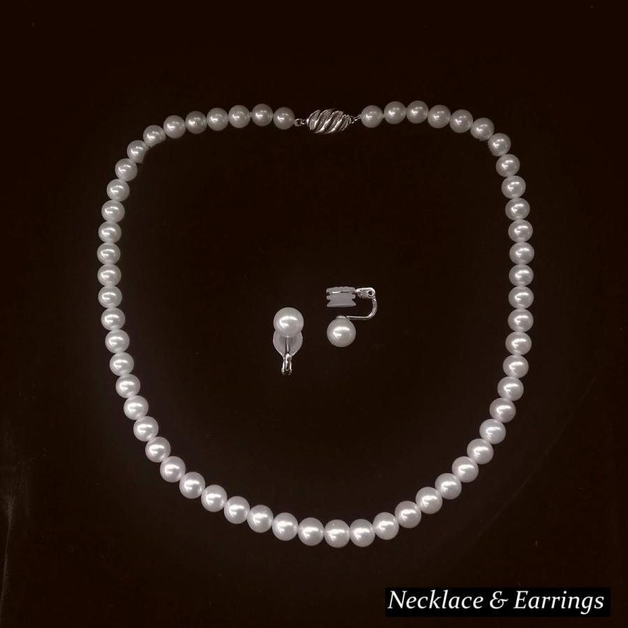 本真珠ネックレス 【7.5〜8mm】 冠婚葬祭 パール イヤリング
