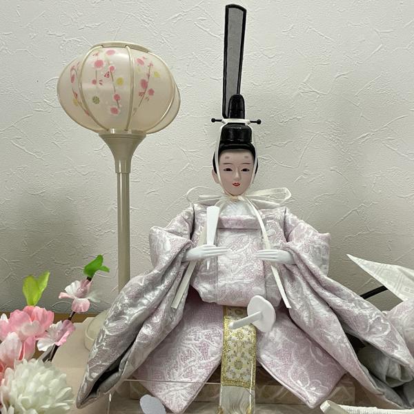 雛人形 ひな人形 ケース飾り 親王飾り 2人 ピンク 造花 桃の節句