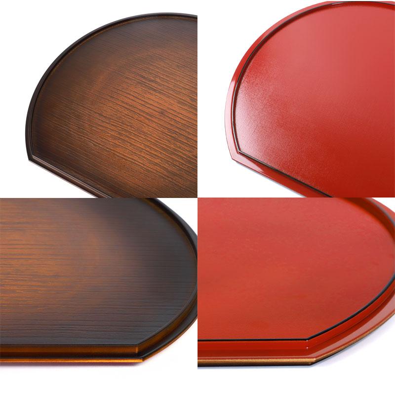 みよし漆器本舗 紀州漆器 半月盆 お盆 半月膳 トレー トレイ 39cm 13寸