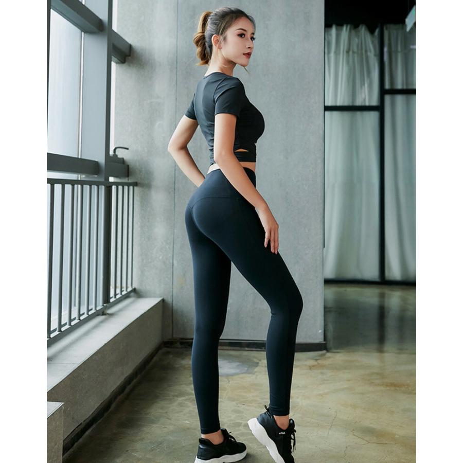 HYS SHOP ヨガウェア レディース 上下 2点セット トップス レギンス