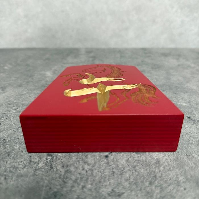 縁起物 置物 木製 飛翔午駒 4寸 高さ約11cm 午年 馬 お祝い 風水 将棋