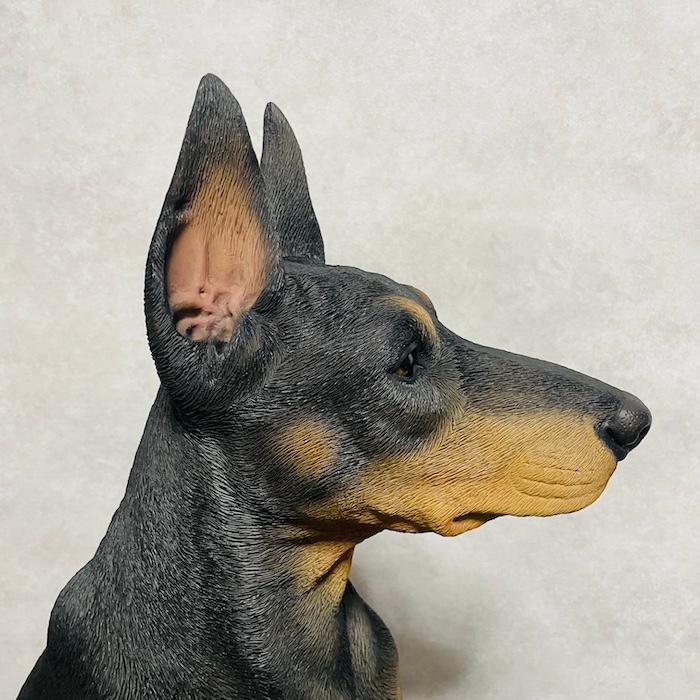 犬 置物 大型 動物 お座りドーベルマン 特大 高さ61cm woobia おしゃれ