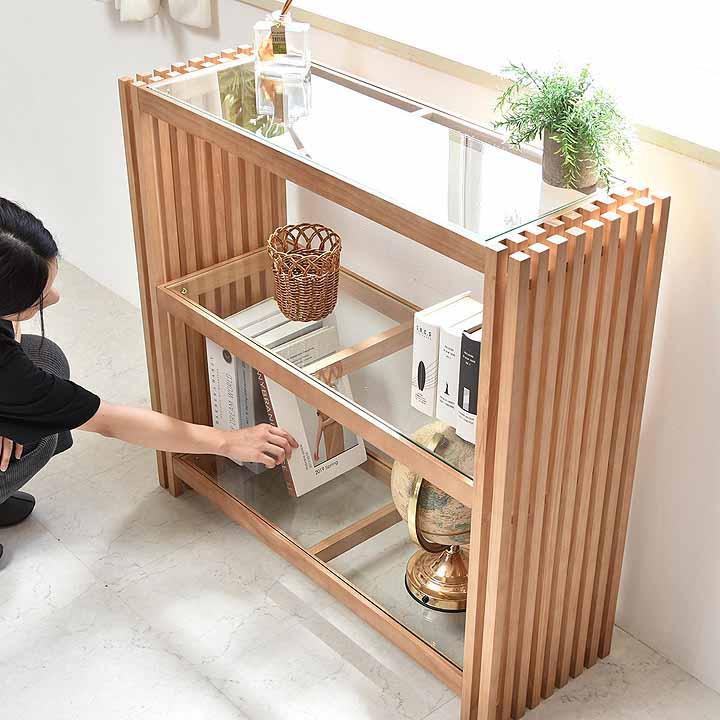 3段ラック FOREST ラック ガラス棚 ディスプレイ棚 オープンラック