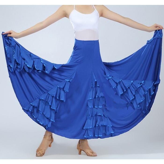 フラメンコ衣装 スカート 社交ダンス サーキュラースカート 8枚はぎ