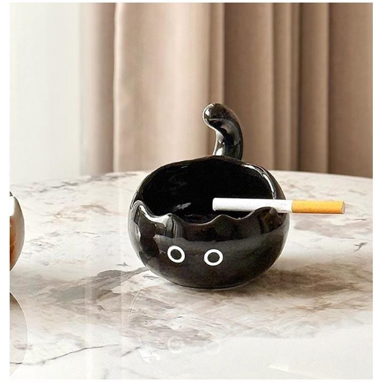 灰皿 ネコ型 陶器 アッシュトレイ 喫煙具 吸い殻入れ タバコ置き