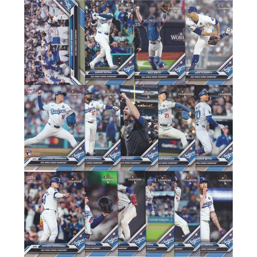 大谷翔平 2024 TOPPS NOW ドジャース優勝記念セット 15種 大谷、山本