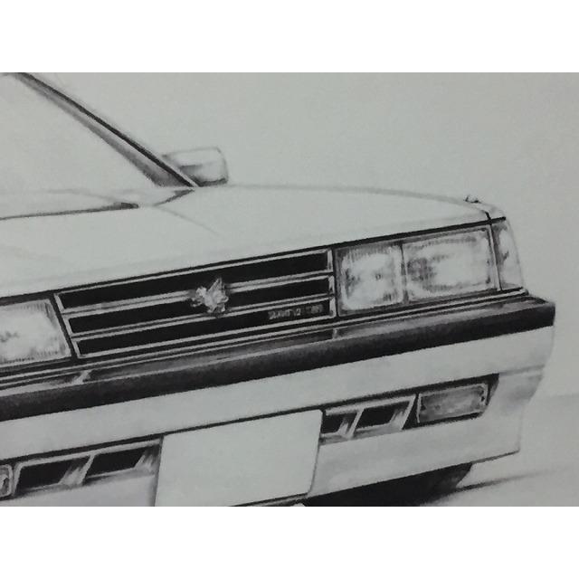 トヨタ TOYOTA ソアラZ10 後期【鉛筆画】名車 旧車 イラスト A4サイズ