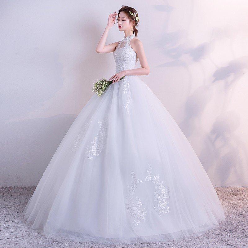 ウェディングドレス 安い 花嫁 プリンセスラインドレス 白 結婚式