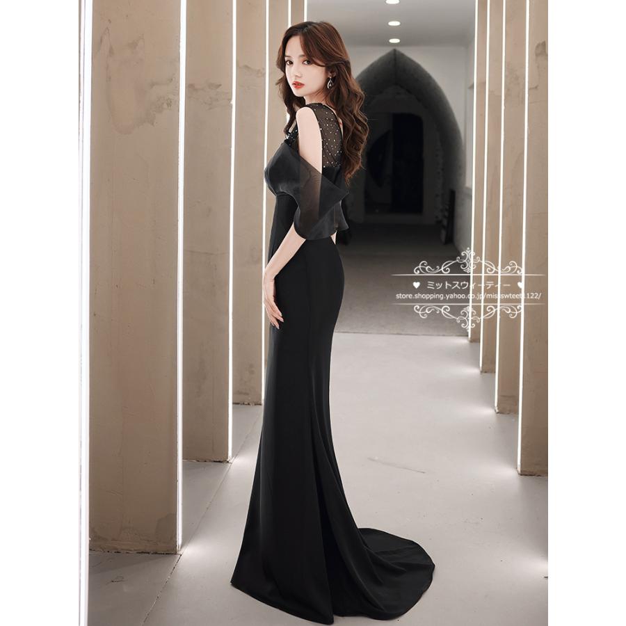 カラードレス マーメイドドレス ブラック 黒 ウェディングドレス