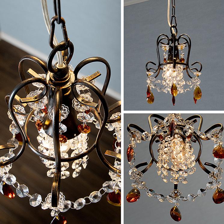 シャンデリア 1灯 別売りでリモコン付き LED 照明 おしゃれ ペンダント