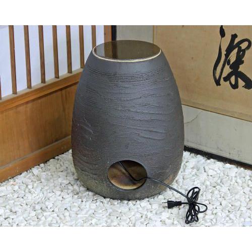 ポイント10倍]信楽焼 循環式 つくばい 電動 響 湧き水 蹲 水琴窟 陶器