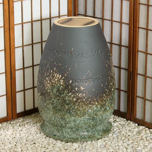 ポイント10倍]信楽焼 大きな 花瓶 灰釉 窯変 18号 おしゃれ 大壺 つぼ