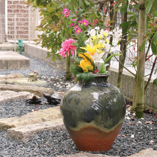 ポイント8倍]信楽焼 大きな 花瓶 コゲ ビードロ 鯉口 13号 おしゃれ 大