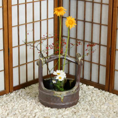 信楽焼 花瓶 花器 華道 池坊 嵯峨御流 南蛮 手桶 陶器 生け花 和風