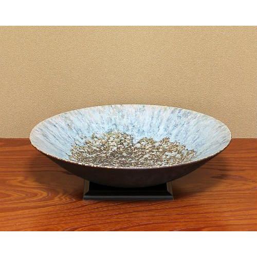 ポイント3倍]信楽焼 水盤 花器 13号 窯変 流し ソリ 丸 陶器 池坊 嵯峨