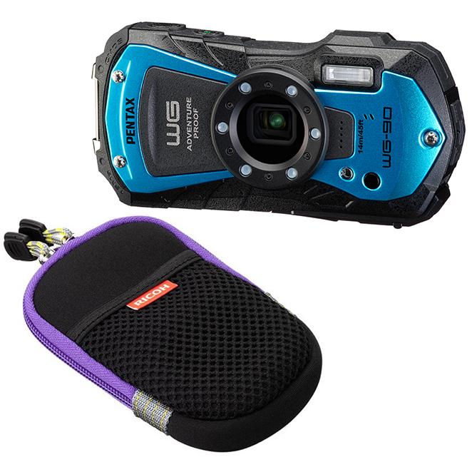 PENTAX ペンタックス WG-90（ブルー）＋O-CC135 カメラケースセット