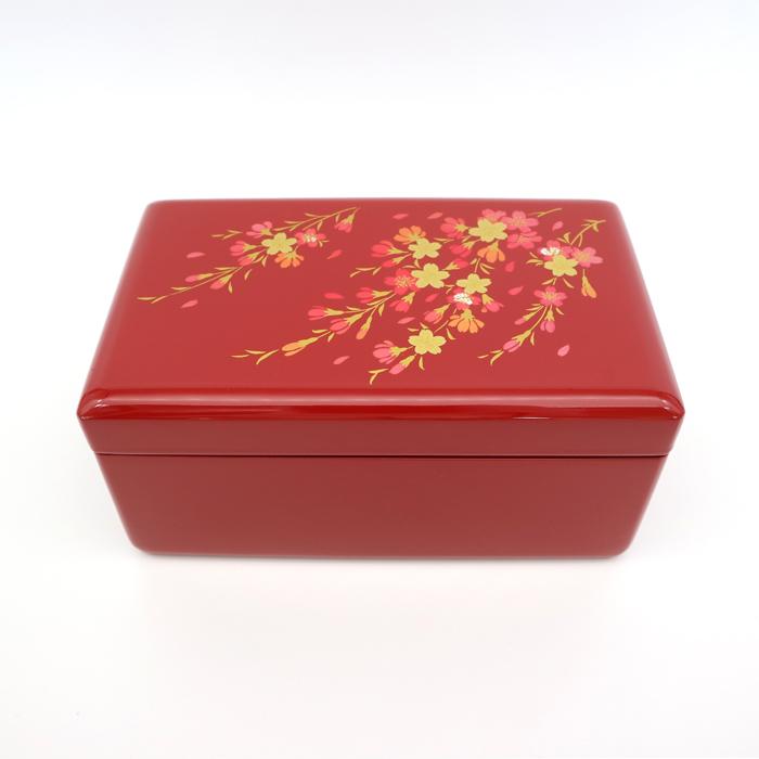オルゴール プレゼント 会津塗宝石箱S 朱 18弁 好きな曲を選べる 和柄