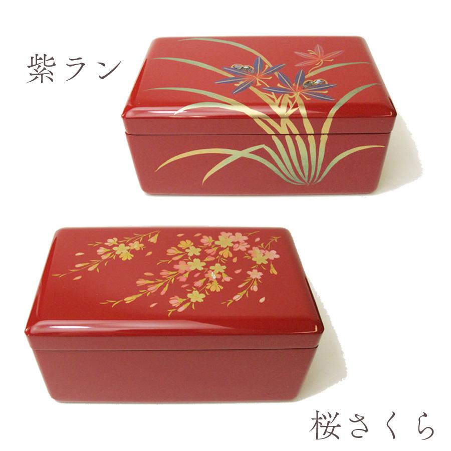 オルゴール プレゼント 会津塗宝石箱S 朱 18弁 好きな曲を選べる 和柄