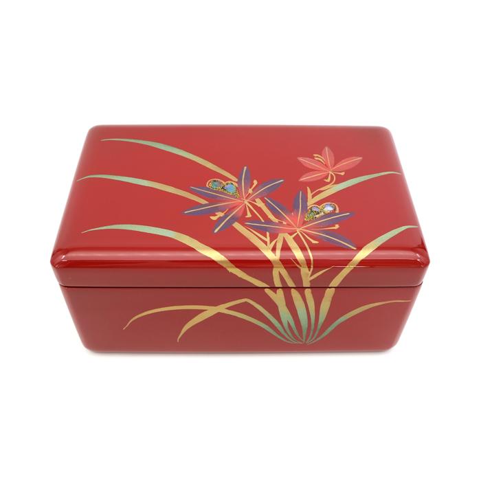 オルゴール プレゼント 会津塗宝石箱S 朱 18弁 好きな曲を選べる 和柄