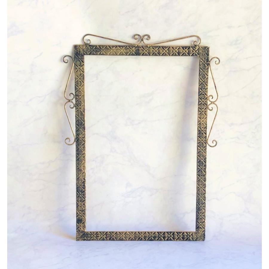 アイアン ミラー フレーム 鉄職人の手作り 日本製鏡付き アンティーク