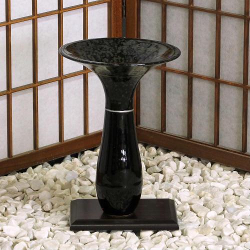 信楽焼 花器 黒 ぼかし 立花 陶器 花瓶 生け花 和風 華道 池坊 生花用