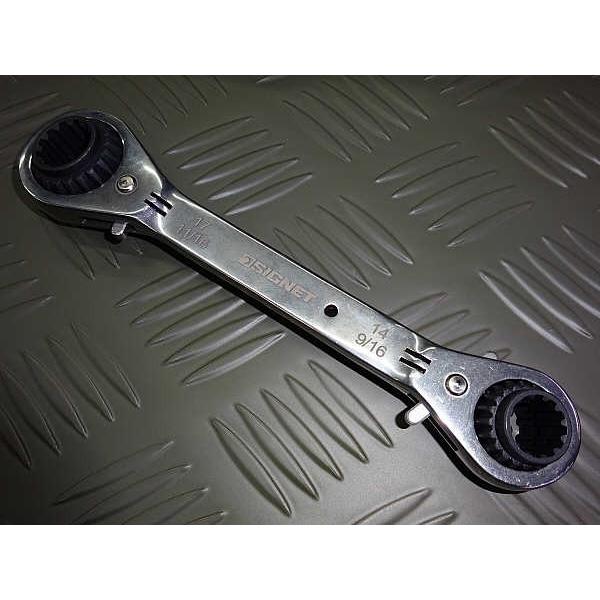 シグネット 4サイズ対応メガネラチェットレンチ2本セット 30704